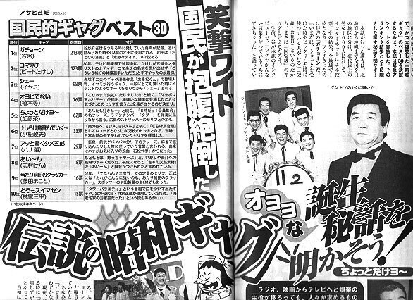 国民の誰もが知っていて、かつ大爆笑した『昭和ギャグ』