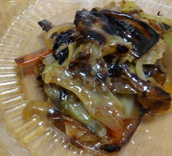 肉野菜炒めが、コゲがひどかった