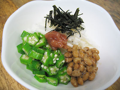 ねばねばトリオの梅肉和え